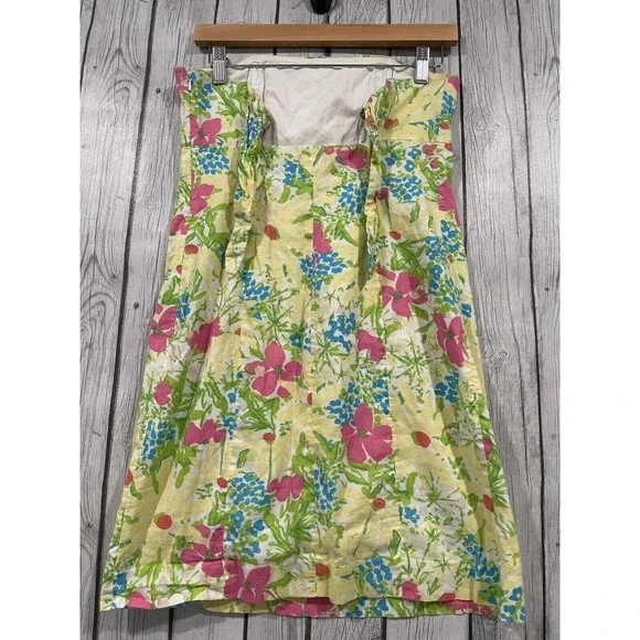Lilly Pulitzer Strapless Franco Floral Mini Dress Cutout Back Tie Garden Party 6 - Picture 6 of 13